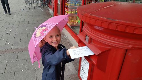 Whizz Pop Bang child posting letter to MP