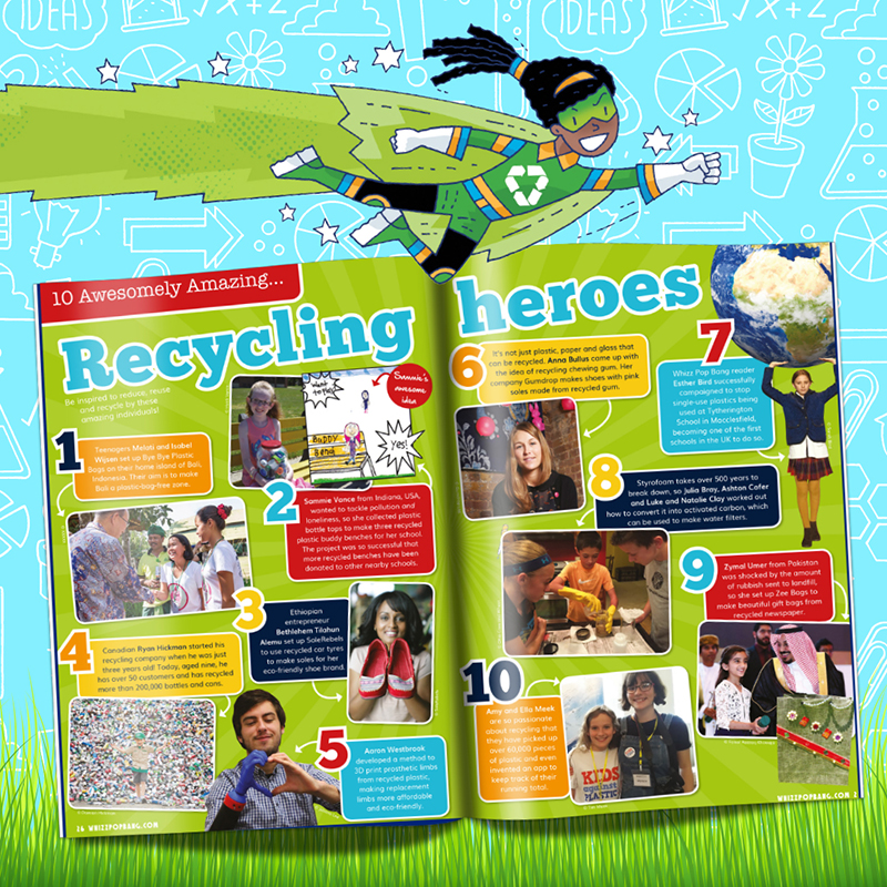 Whizz Pop Bang magazine recycling heroes