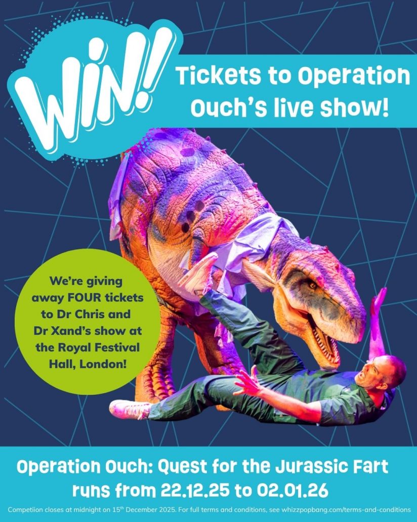 Win four tickets to Operation Ouch: Quest for the Jurassic Fart children's science theatre show