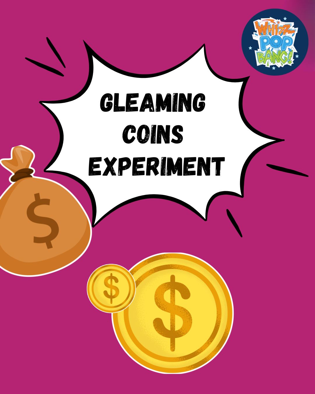 Child cleaning old coins in a vinegar and salt science experiment