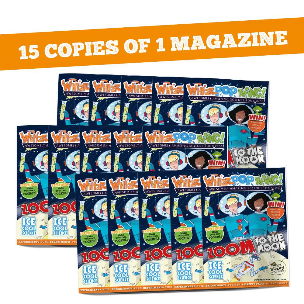 Fifteen copies of one magazine: Whizz Pop Bang Science Magazine