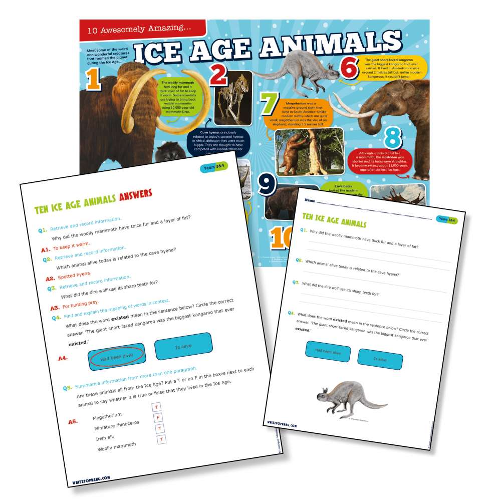 Ten Ice Age animals