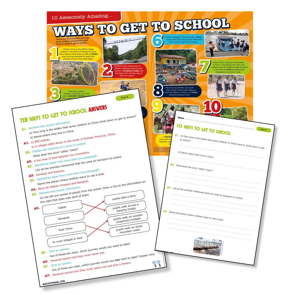 Ten amazing ways to get to school