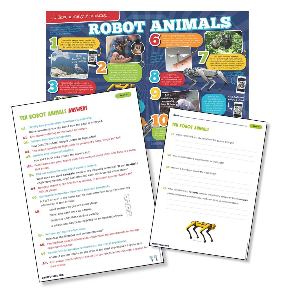 Ten robot animals